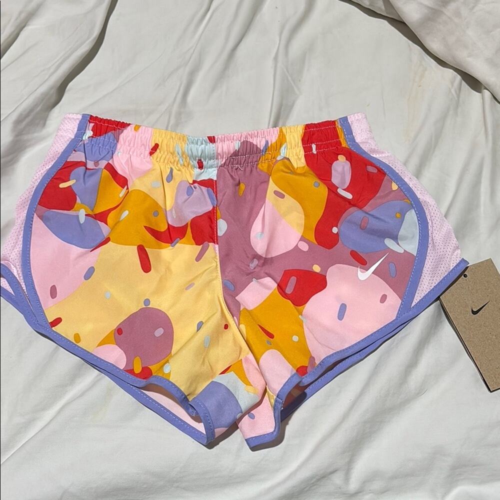 Nike xs Colorful girls running Shorts standard fit nwt underwear attached